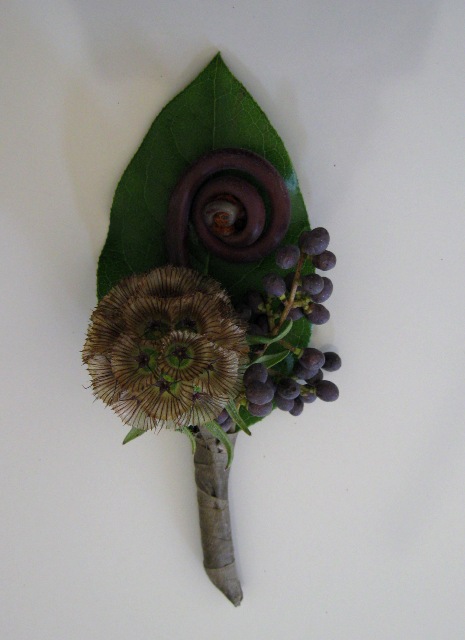 Fall Wedding Groom's Boutonniere For the centerpieces each one was a 