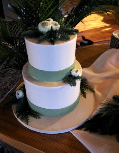 White Wedding Cake Decorated Sweet simple and natural