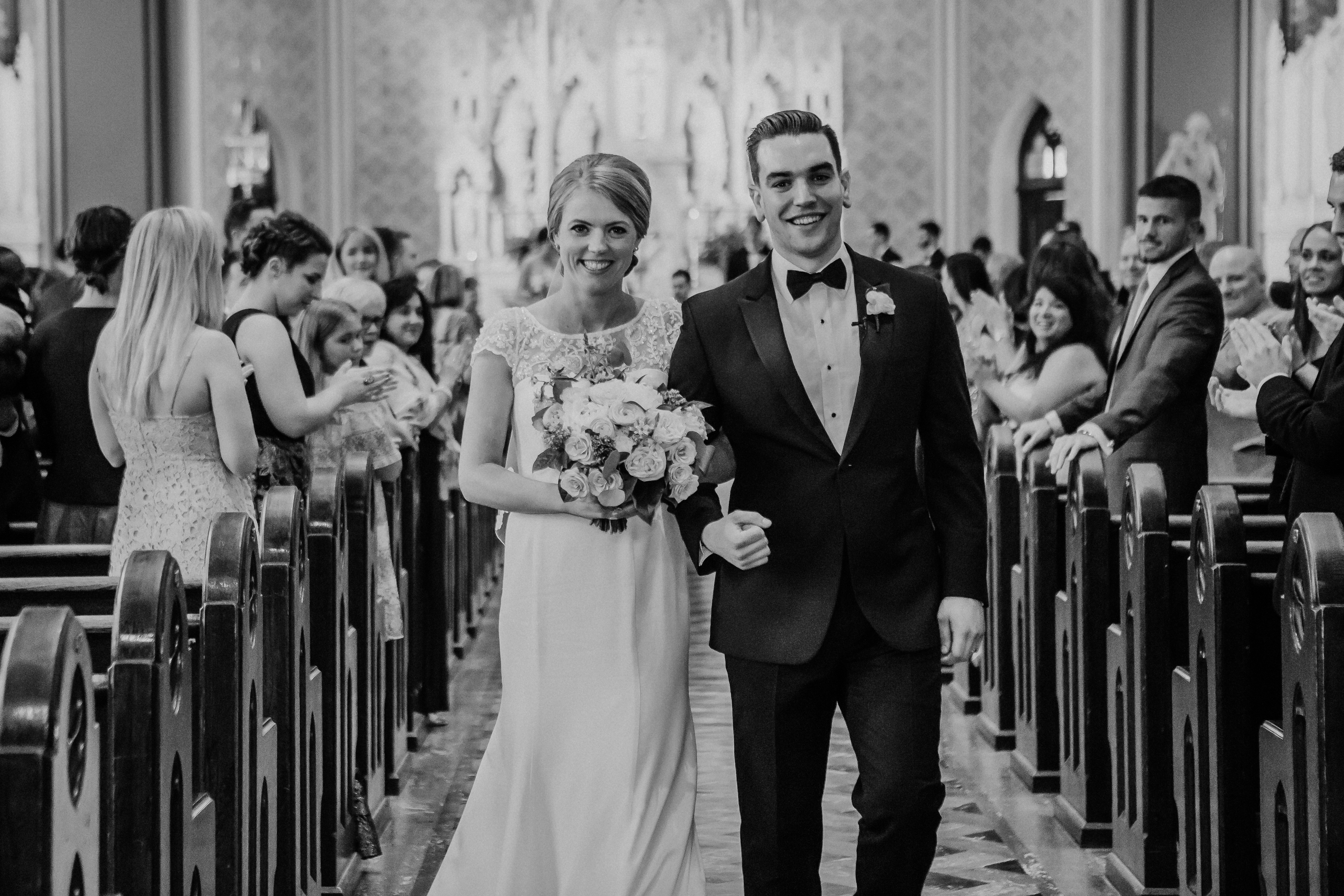 Chicago bride and groom at Our Lady Mount Carmel.