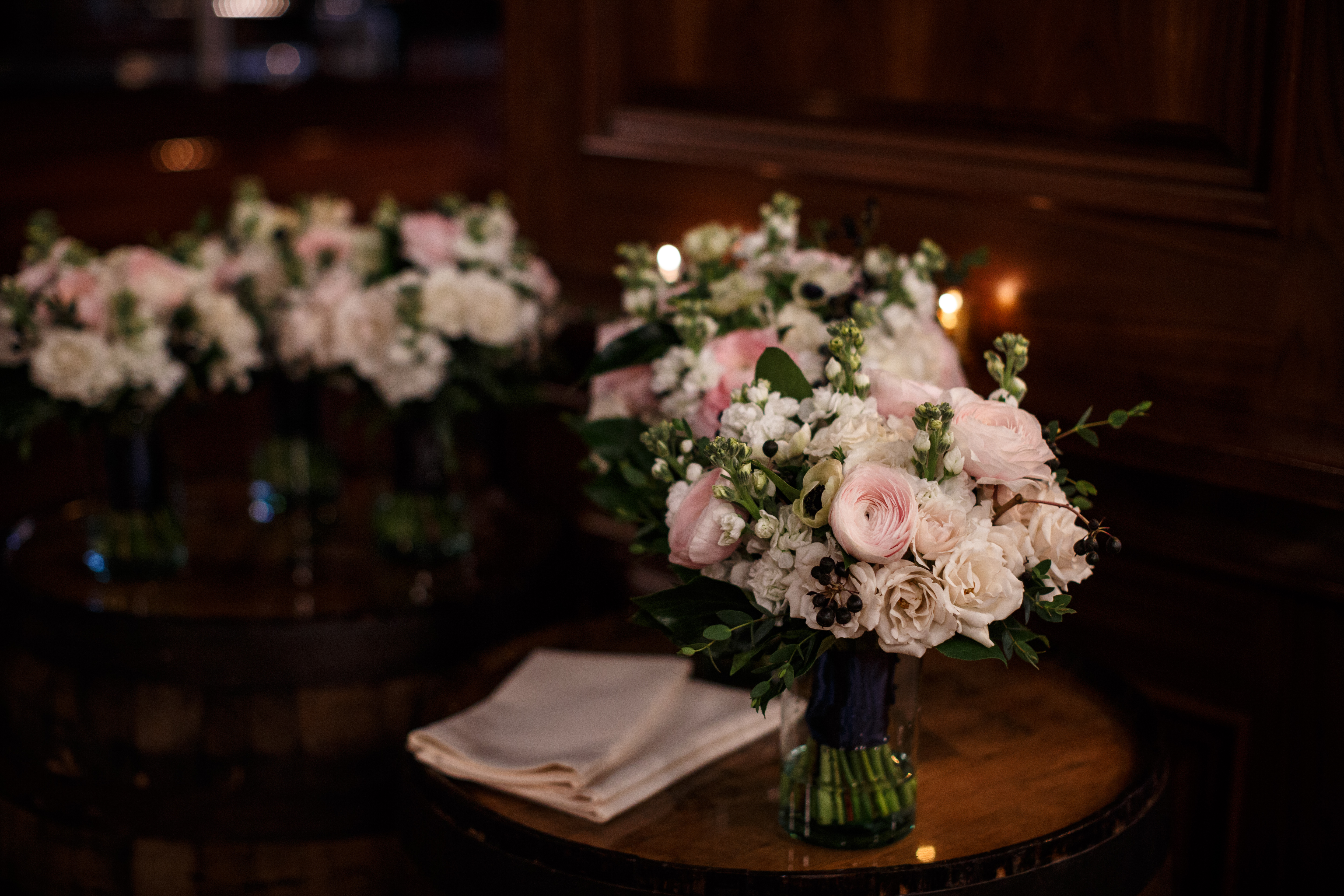 Some timeless bouquets at a spring wedding at Revolution Brewing, with hellebores, ranunculus, anemone, and spray roses.