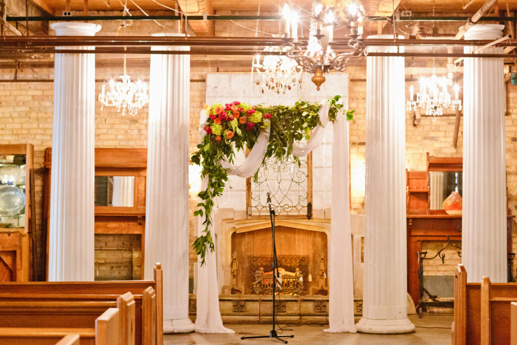 Spring wedding ceremony at Salvage One