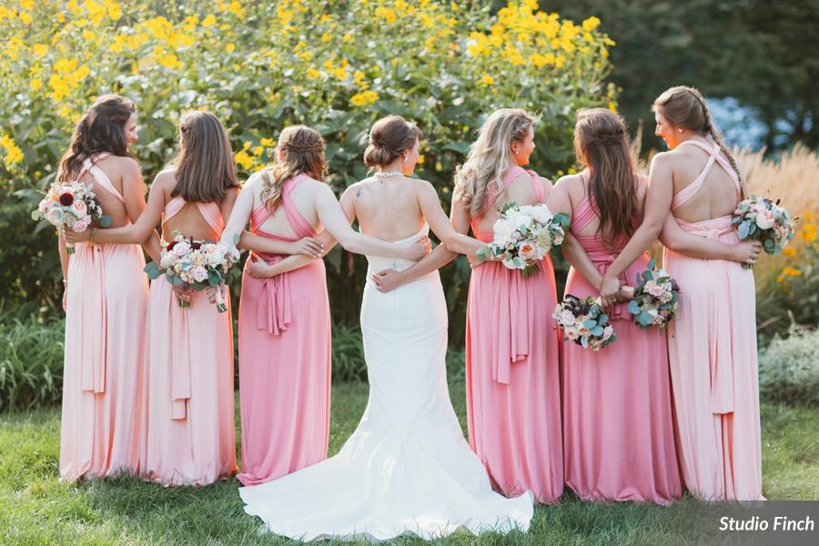 Blush bridal party, summer pastel bouquet 