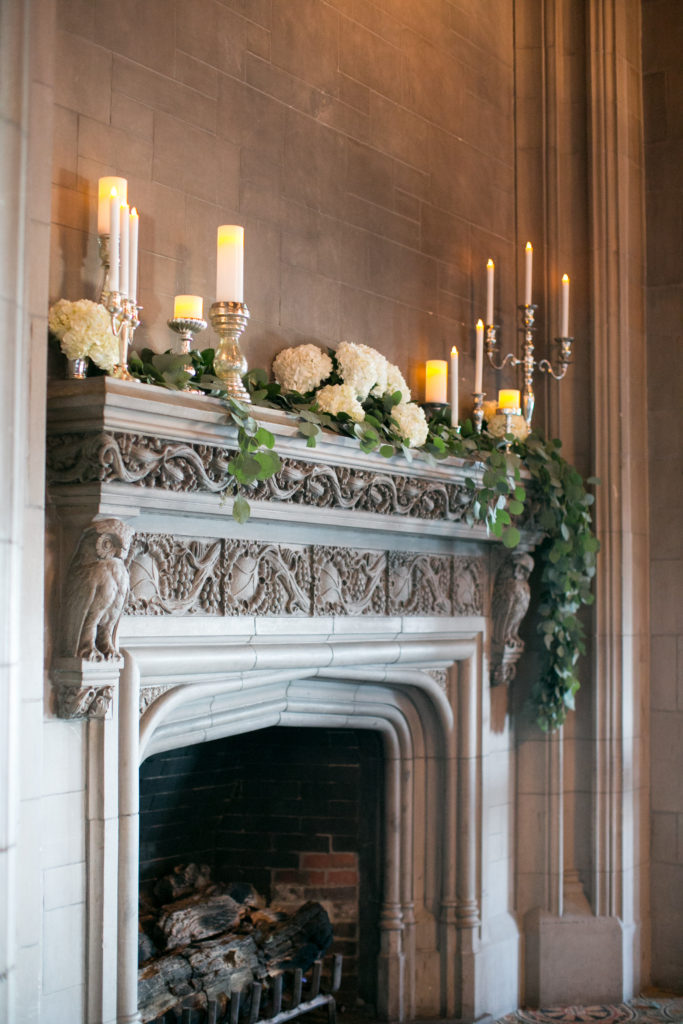University Club of Chicago fireplace in Cathedral Hall