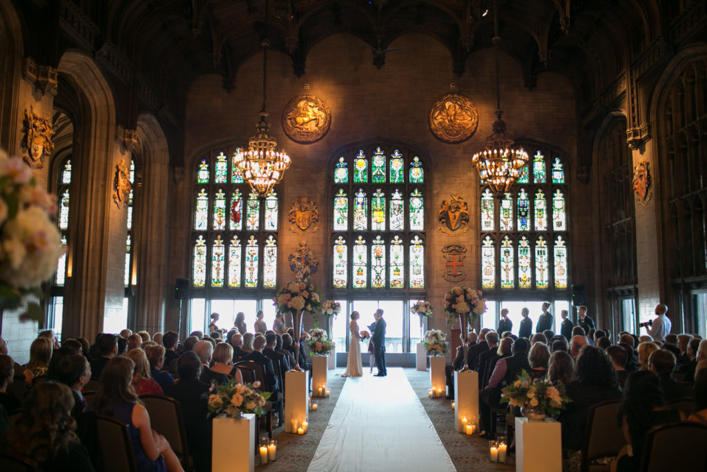 University Club of Chicago wedding ceremony in Cathedral Hall