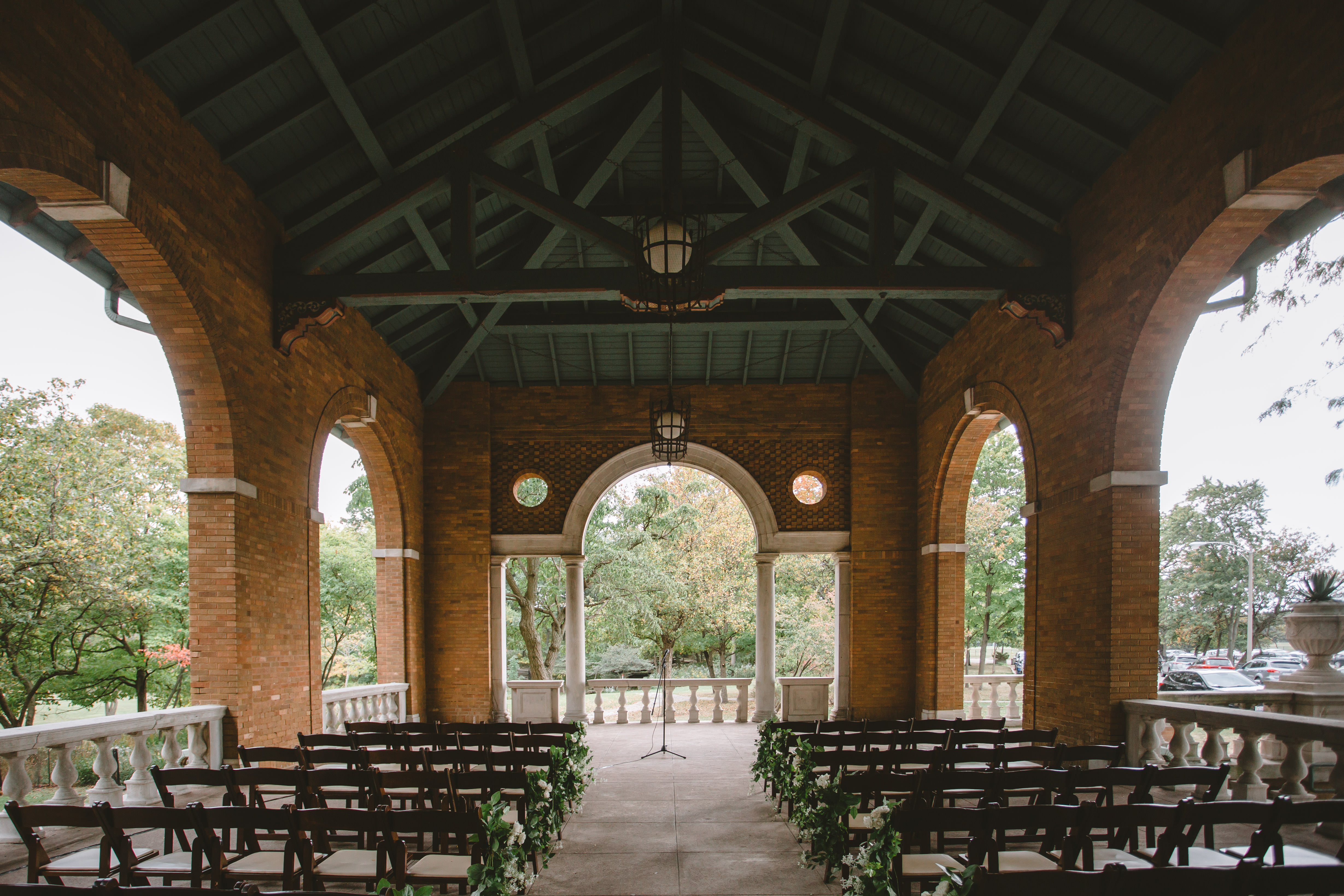 Wedding ceremony at Columbus Park Refectory in Chicago.